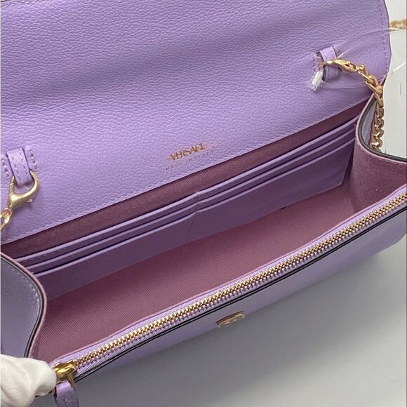 Versace La Medusa Tonal Leather Wallet Crossbody Bag - Picture 9 of 13